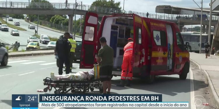 BH registra mais de 500 atropelamentos em 2026; média é de três pedestres por dia